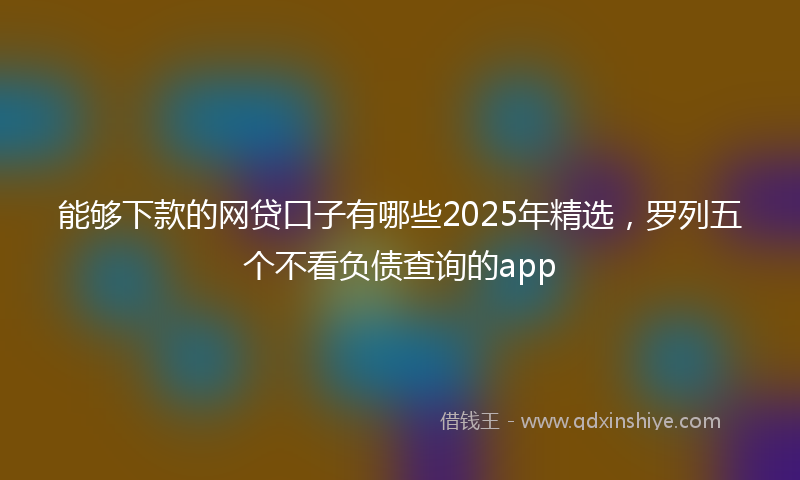 能够下款的网贷口子有哪些2025年精选，罗列五个不看负债查询的app