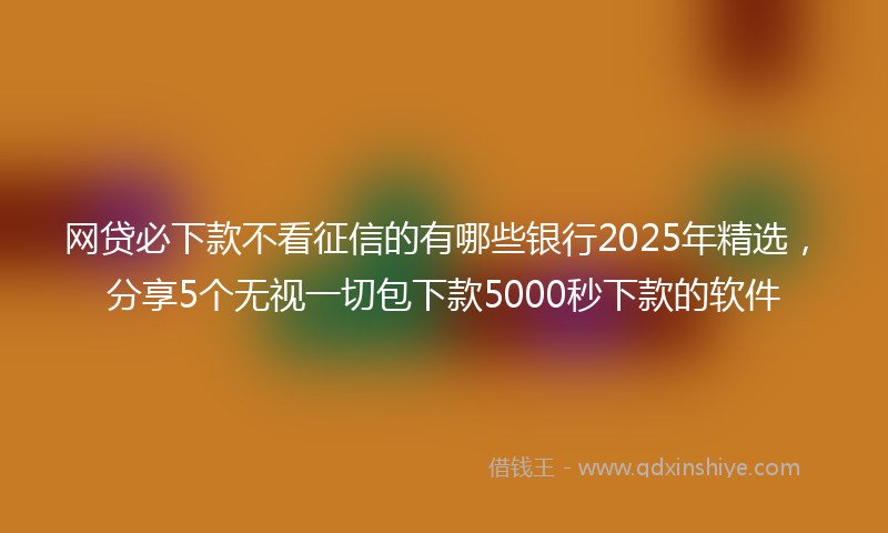 网贷必下款不看征信的有哪些银行2025年精选，分享5个无视一切包下款5000秒下款的软件