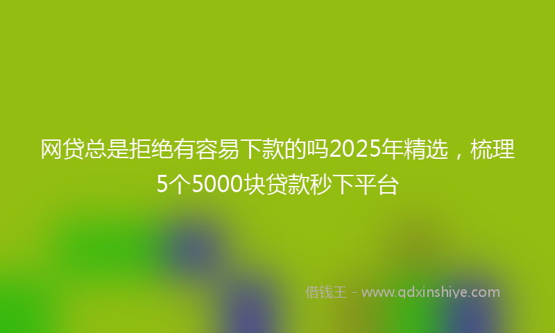 网贷总是拒绝有容易下款的吗2025年精选，梳理5个5000块贷款秒下平台