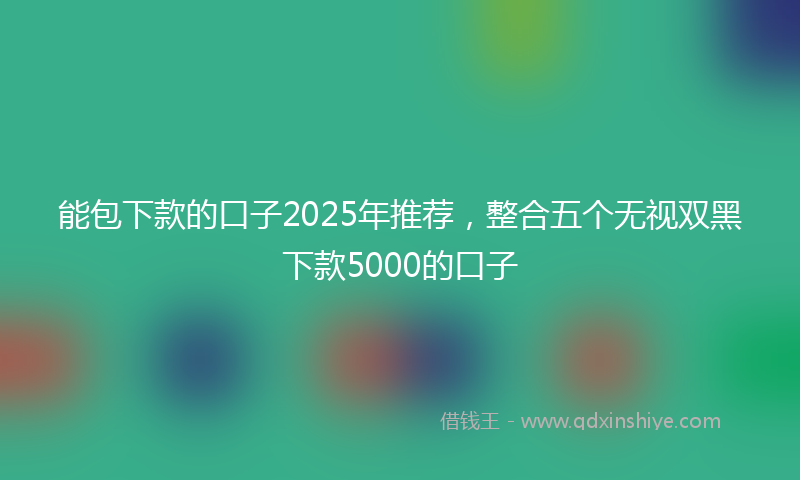 能包下款的口子2025年推荐，整合五个无视双黑下款5000的口子