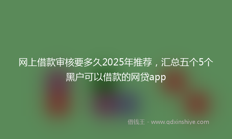 网上借款审核要多久2025年推荐，汇总五个5个黑户可以借款的网贷app