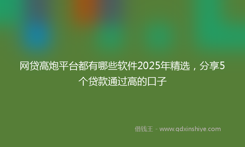 网贷高炮平台都有哪些软件2025年精选，分享5个贷款通过高的口子