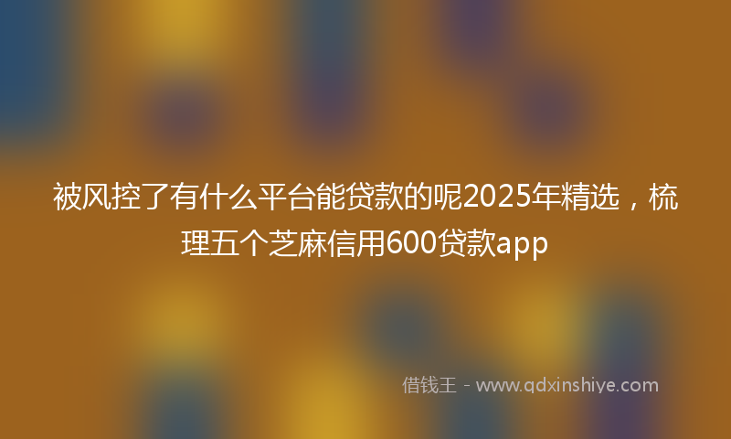 被风控了有什么平台能贷款的呢2025年精选，梳理五个芝麻信用600贷款app