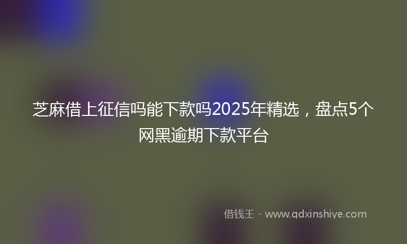 芝麻借上征信吗能下款吗2025年精选，盘点5个网黑逾期下款平台