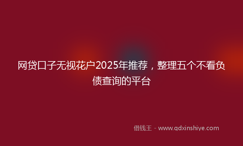 网贷口子无视花户2025年推荐，整理五个不看负债查询的平台