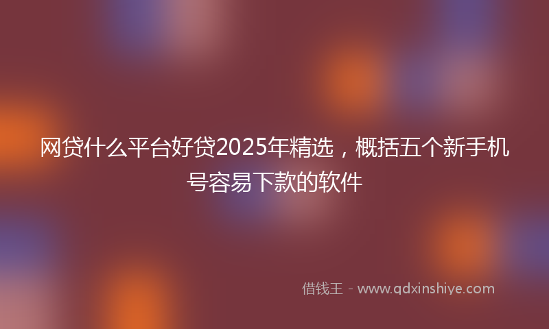 网贷什么平台好贷2025年精选，概括五个新手机号容易下款的软件