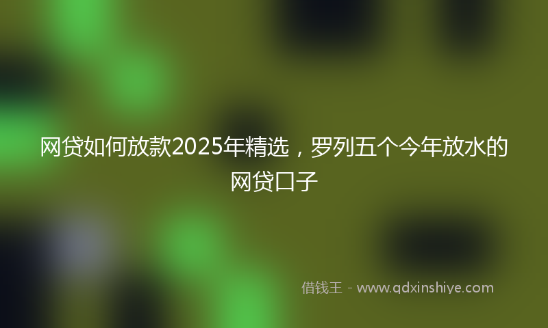 网贷如何放款2025年精选，罗列五个今年放水的网贷口子