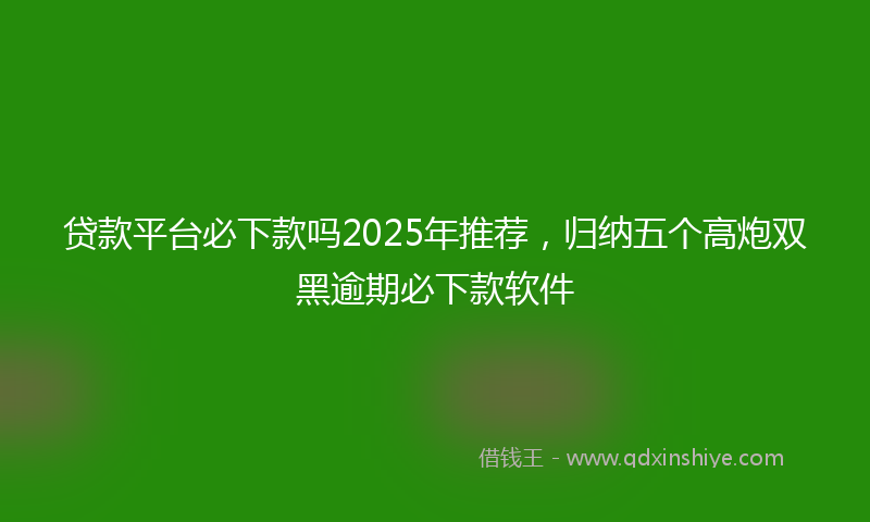 贷款平台必下款吗2025年推荐，归纳五个高炮双黑逾期必下款软件