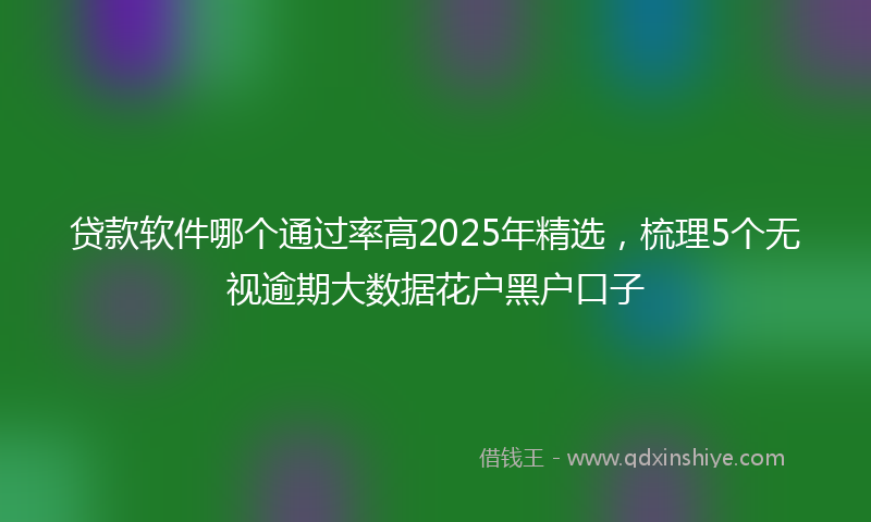 贷款软件哪个通过率高2025年精选，梳理5个无视逾期大数据花户黑户口子
