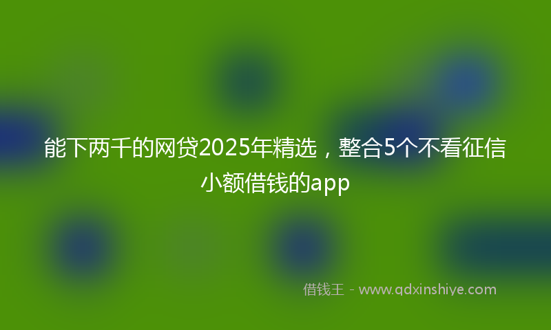 能下两千的网贷2025年精选，整合5个不看征信小额借钱的app
