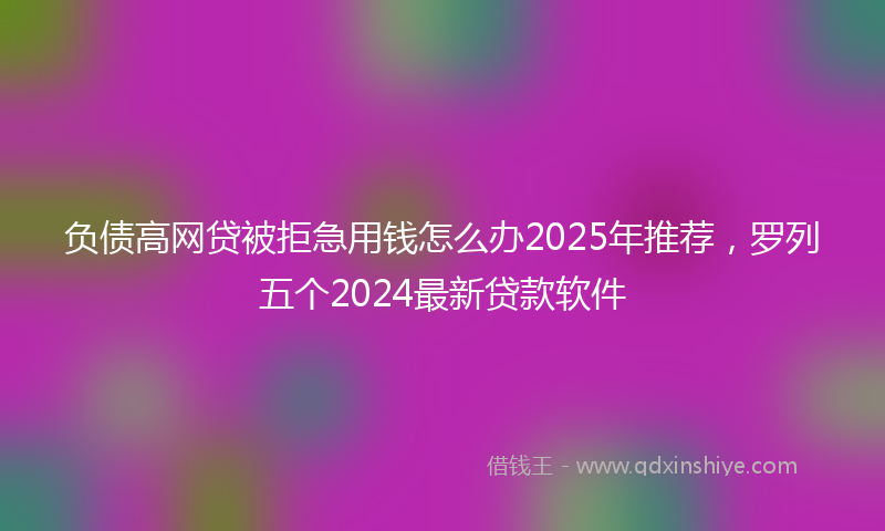 负债高网贷被拒急用钱怎么办2025年推荐，罗列五个2024最新贷款软件