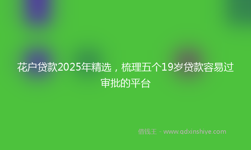 花户贷款2025年精选，梳理五个19岁贷款容易过审批的平台