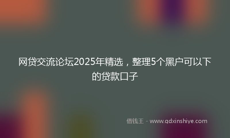 网贷交流论坛2025年精选，整理5个黑户可以下的贷款口子