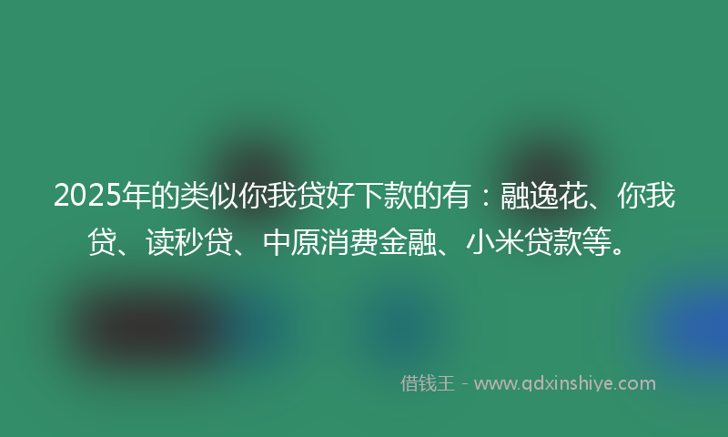 2025年的类似你我贷好下款的有：融逸花、你我贷、读秒贷、中原消费金融、小米贷款等。