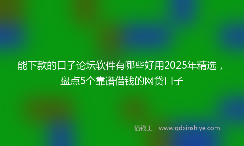 能下款的口子论坛软件有哪些好用2025年精选，盘点5个靠谱借钱的网贷口子