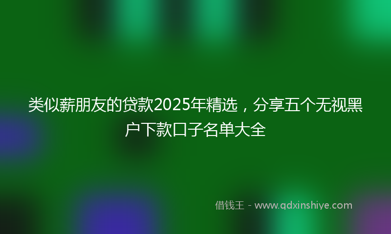类似薪朋友的贷款2025年精选，分享五个无视黑户下款口子名单大全