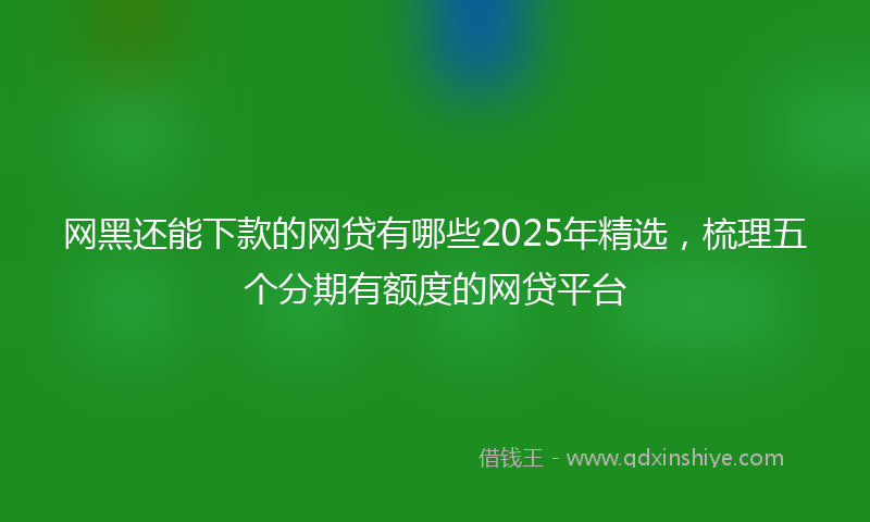 网黑还能下款的网贷有哪些2025年精选，梳理五个分期有额度的网贷平台