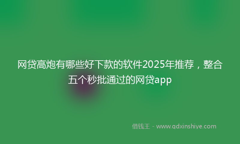 网贷高炮有哪些好下款的软件2025年推荐，整合五个秒批通过的网贷app