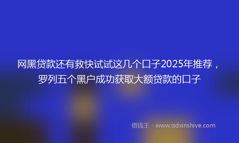 网黑贷款还有救快试试这几个口子2025年推荐，罗列五个黑户成功获取大额贷款的口子