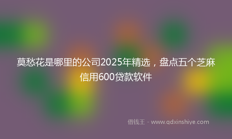 莫愁花是哪里的公司2025年精选，盘点五个芝麻信用600贷款软件