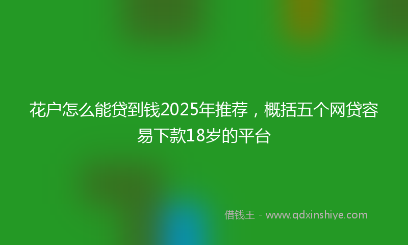 花户怎么能贷到钱2025年推荐，概括五个网贷容易下款18岁的平台