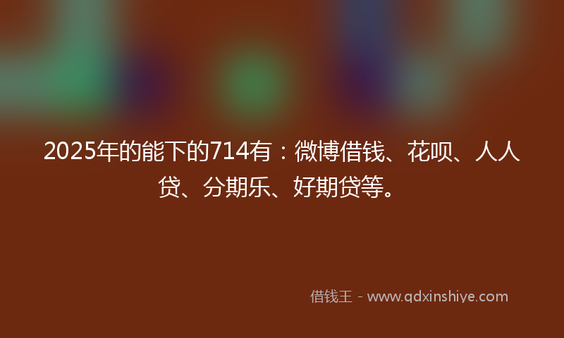 2025年的能下的714有：微博借钱、花呗、人人贷、分期乐、好期贷等。