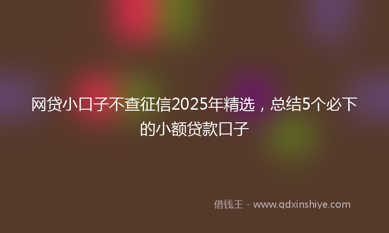 网贷小口子不查征信2025年精选，总结5个必下的小额贷款口子