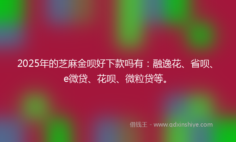 2025年的芝麻金呗好下款吗有：融逸花、省呗、e微贷、花呗、微粒贷等。