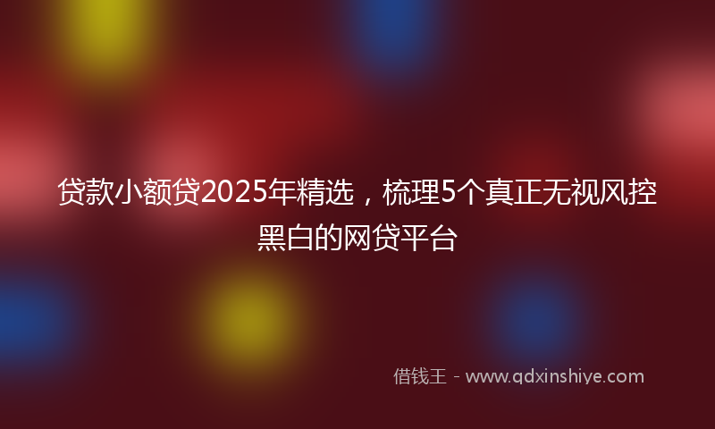 贷款小额贷2025年精选，梳理5个真正无视风控黑白的网贷平台