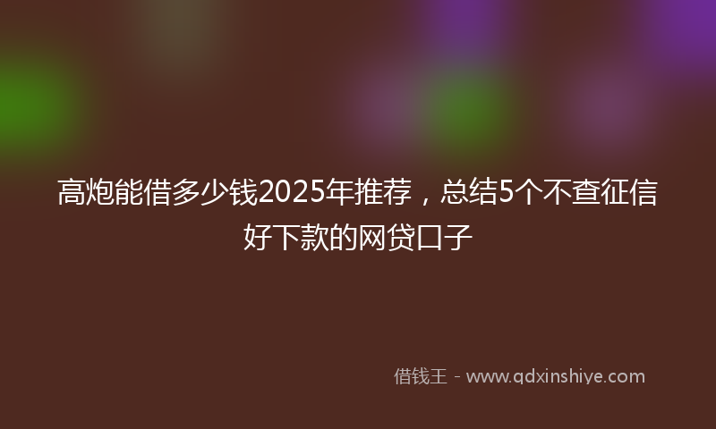 高炮能借多少钱2025年推荐，总结5个不查征信好下款的网贷口子