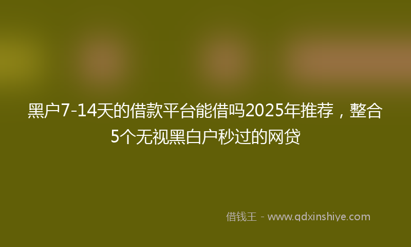 黑户7-14天的借款平台能借吗2025年推荐，整合5个无视黑白户秒过的网贷