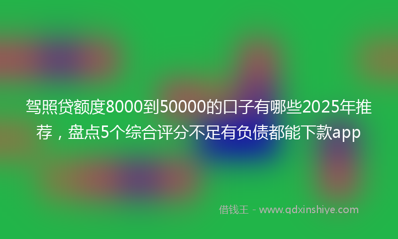 驾照贷额度8000到50000的口子有哪些2025年推荐，盘点5个综合评分不足有负债都能下款app