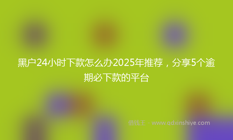 黑户24小时下款怎么办2025年推荐，分享5个逾期必下款的平台