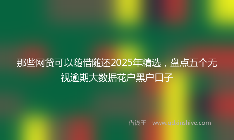 那些网贷可以随借随还2025年精选，盘点五个无视逾期大数据花户黑户口子