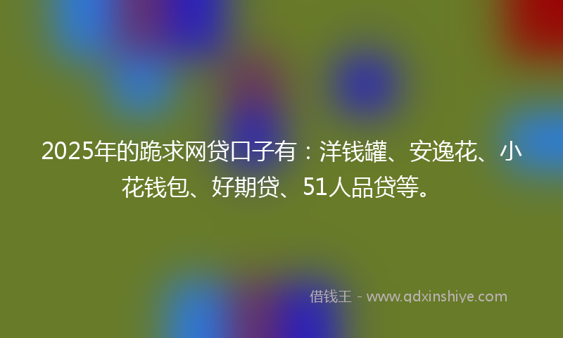 2025年的跪求网贷口子有：洋钱罐、安逸花、小花钱包、好期贷、51人品贷等。