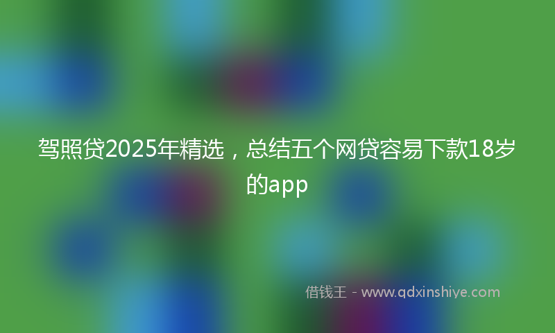 驾照贷2025年精选，总结五个网贷容易下款18岁的app