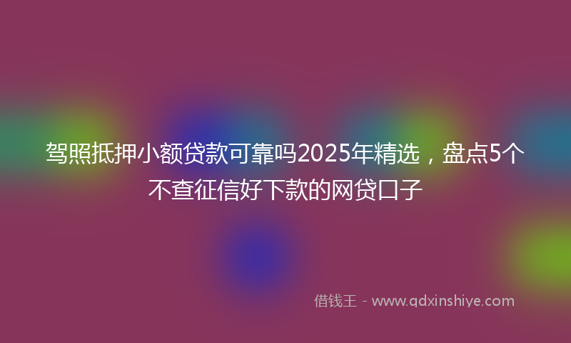 驾照抵押小额贷款可靠吗2025年精选，盘点5个不查征信好下款的网贷口子