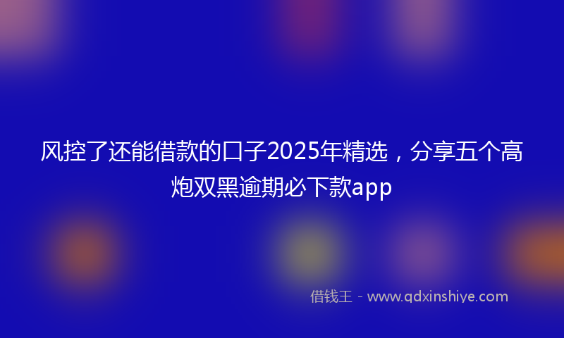 风控了还能借款的口子2025年精选，分享五个高炮双黑逾期必下款app