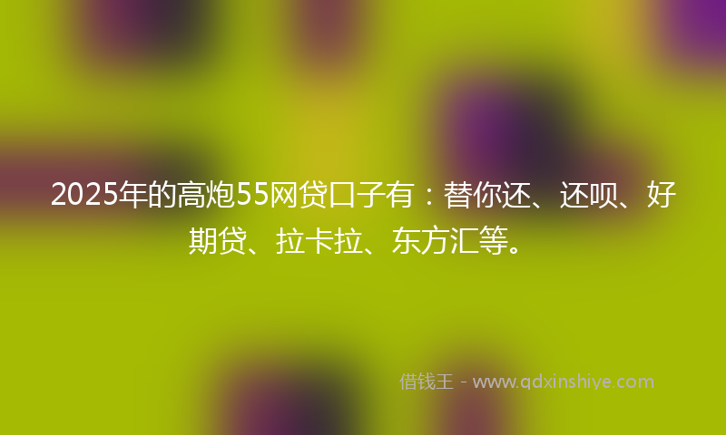 2025年的高炮55网贷口子有：替你还、还呗、好期贷、拉卡拉、东方汇等。