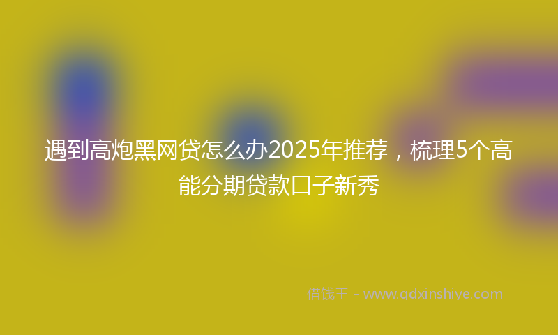 遇到高炮黑网贷怎么办2025年推荐，梳理5个高能分期贷款口子新秀