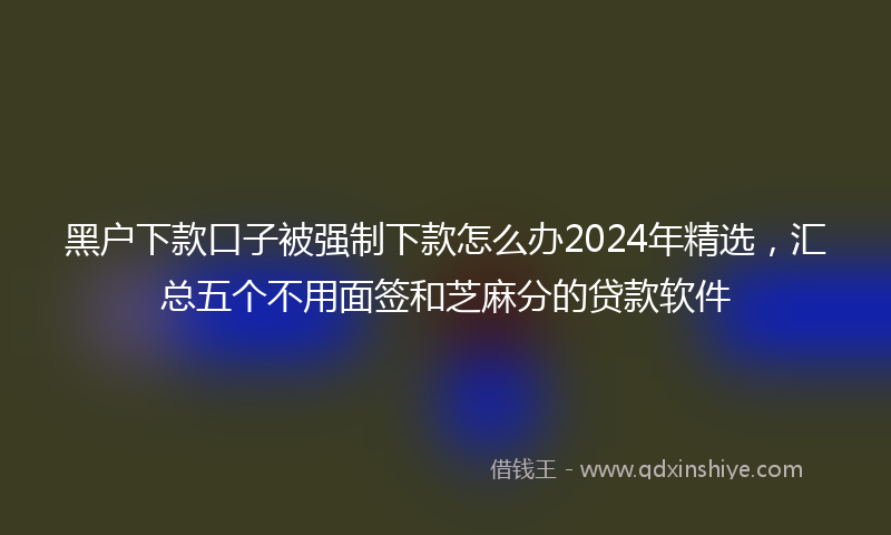 黑户下款口子被强制下款怎么办2024年精选，汇总五个不用面签和芝麻分的贷款软件