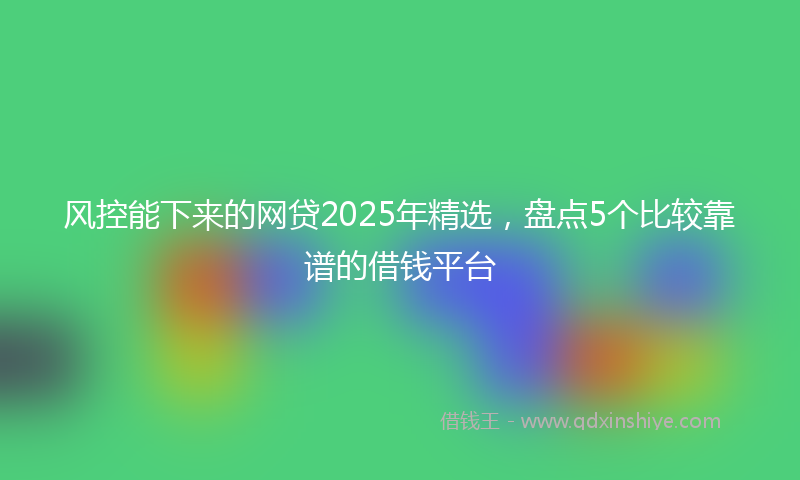 风控能下来的网贷2025年精选，盘点5个比较靠谱的借钱平台