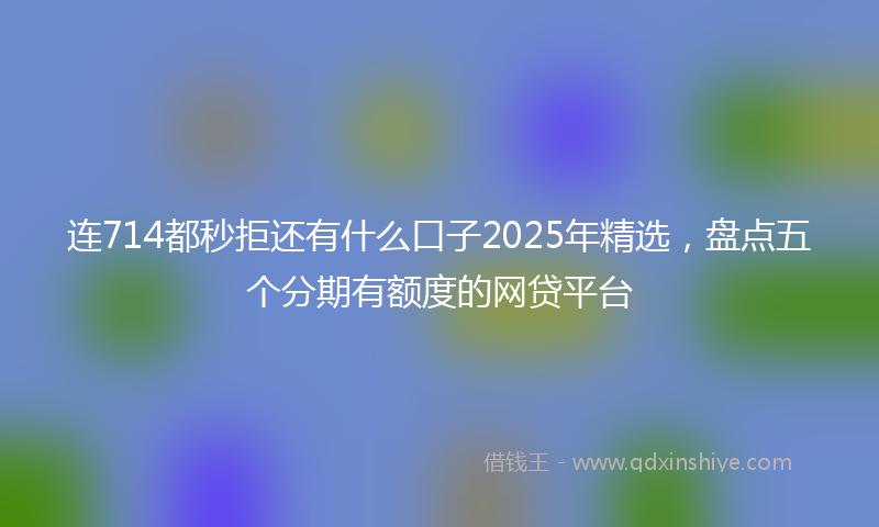连714都秒拒还有什么口子2025年精选，盘点五个分期有额度的网贷平台
