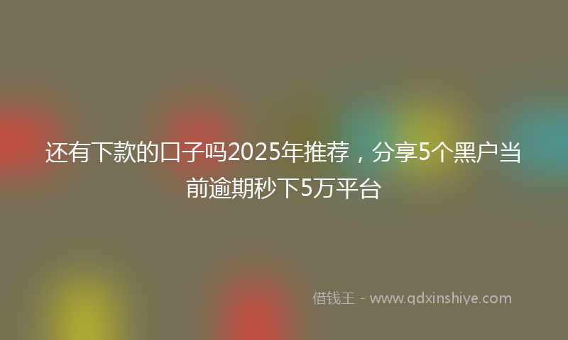 还有下款的口子吗2025年推荐，分享5个黑户当前逾期秒下5万平台