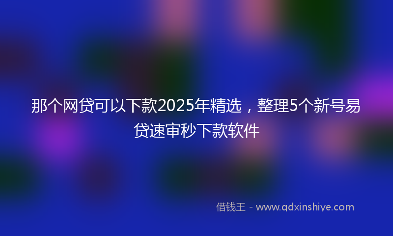 那个网贷可以下款2025年精选，整理5个新号易贷速审秒下款软件