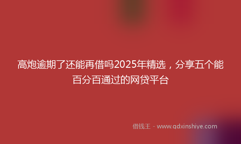 高炮逾期了还能再借吗2025年精选，分享五个能百分百通过的网贷平台