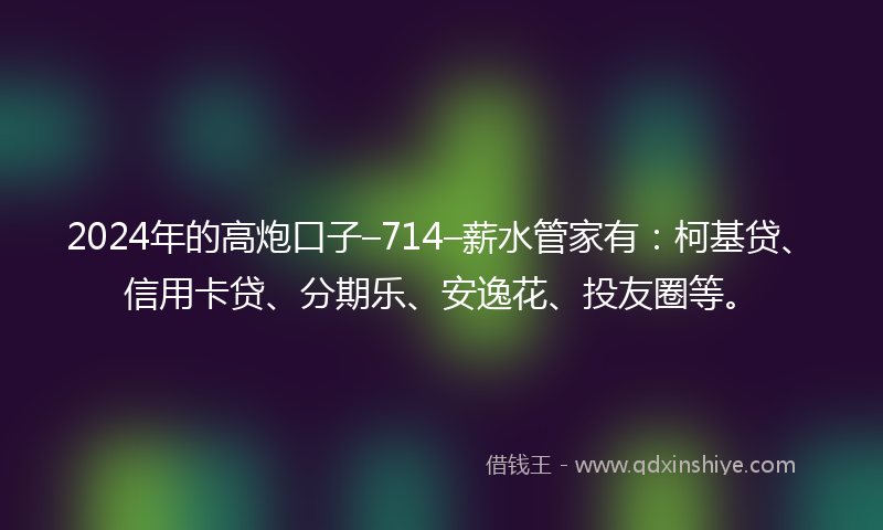 2024年的高炮口子–714–薪水管家有：柯基贷、信用卡贷、分期乐、安逸花、投友圈等。