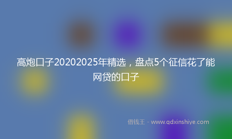 高炮口子20202025年精选，盘点5个征信花了能网贷的口子