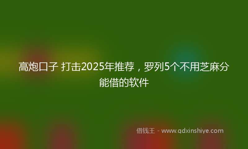 高炮口子 打击2025年推荐，罗列5个不用芝麻分能借的软件
