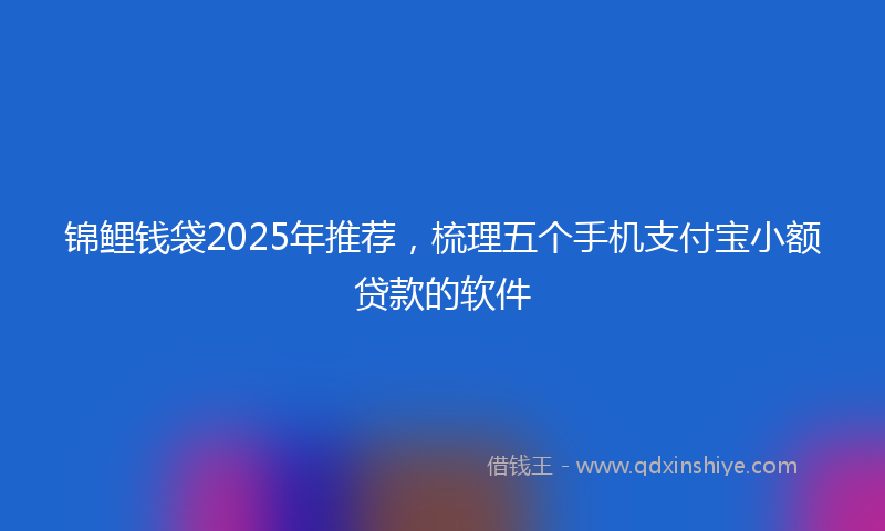 锦鲤钱袋2025年推荐，梳理五个手机支付宝小额贷款的软件